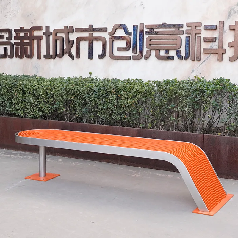 Garden Bench Metal - Stainless Steel Park Bench Outdoor Square