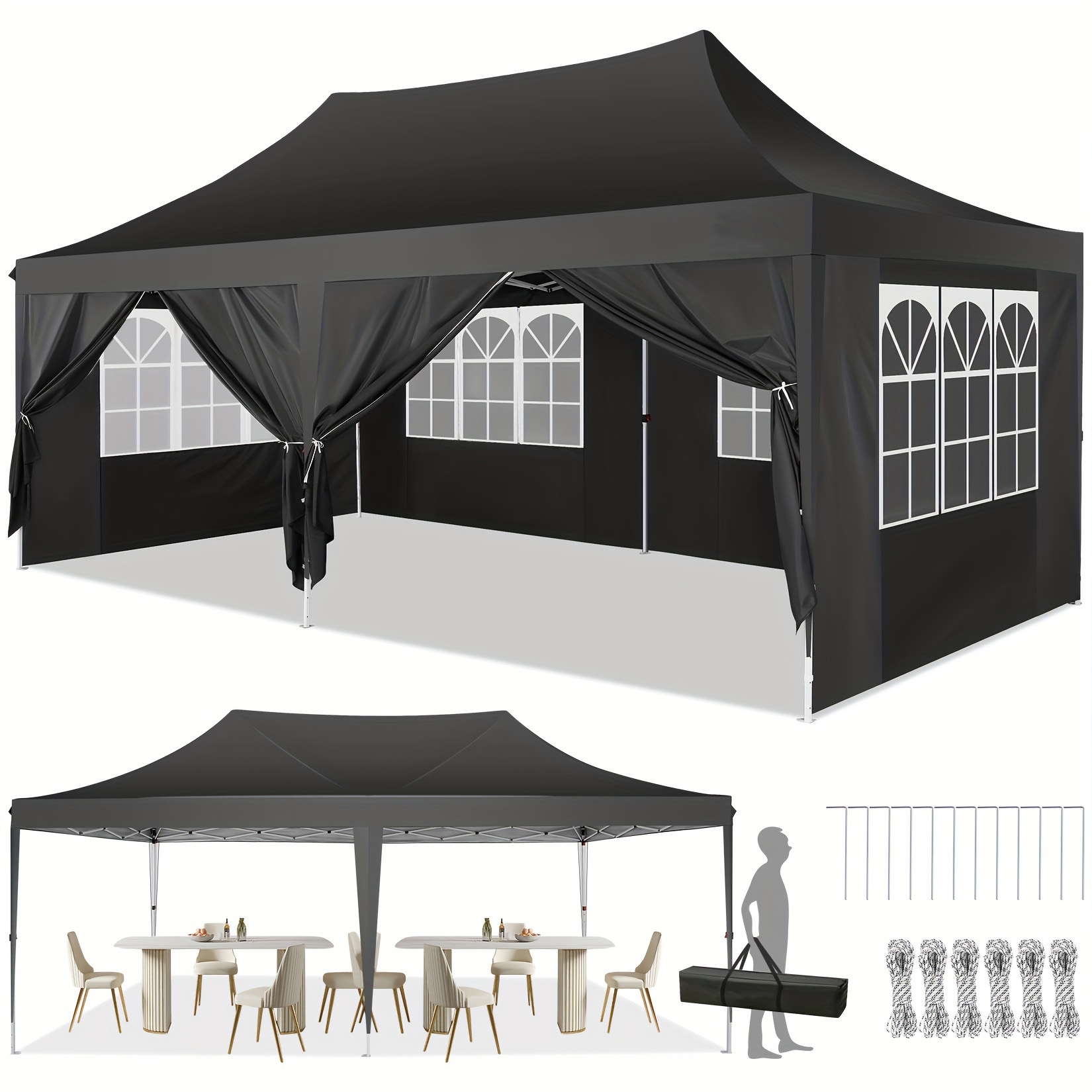 Gazebo Pop Up - COBIZI 10x10ft 3x3m Pop Up Gazebo,