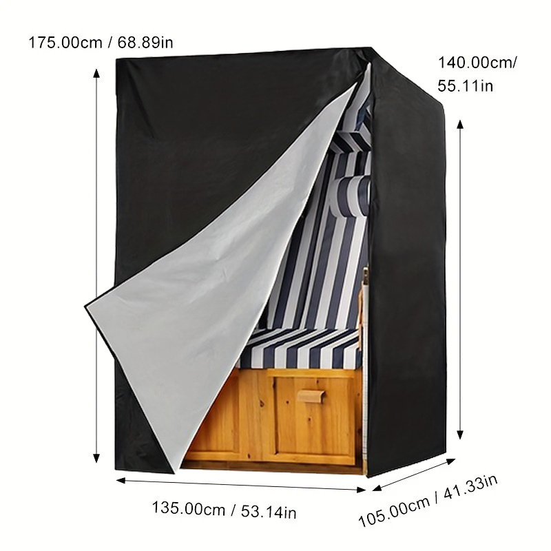 Garden Swing Chair - 1‑Piece Black Outdoor Furniture Cover, Universal