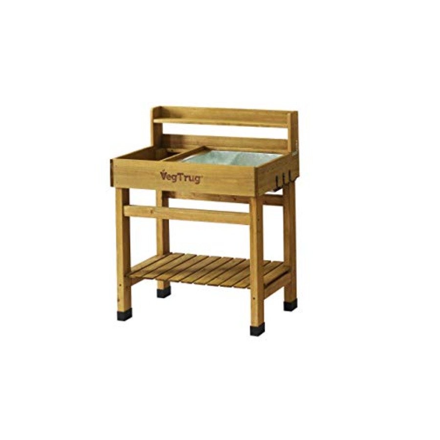 Garden Bench Metal - Deluxe Cedar Potting Bench, Natural -