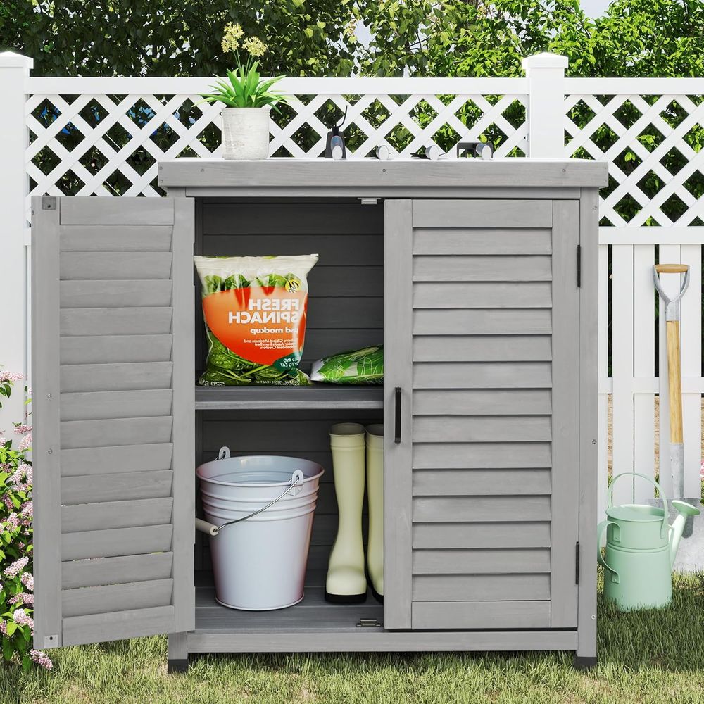 Outdoor Storage Cabinet & Pott - Outdoor Furniture Bench 评论和价格