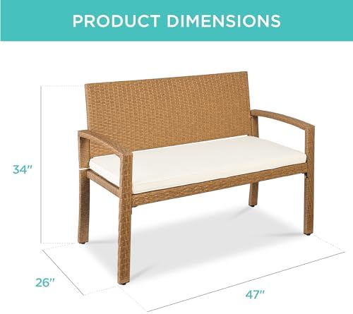 Outdoor Bench 2-Person Wicker  - Outdoor Furniture Bench 评论和价格