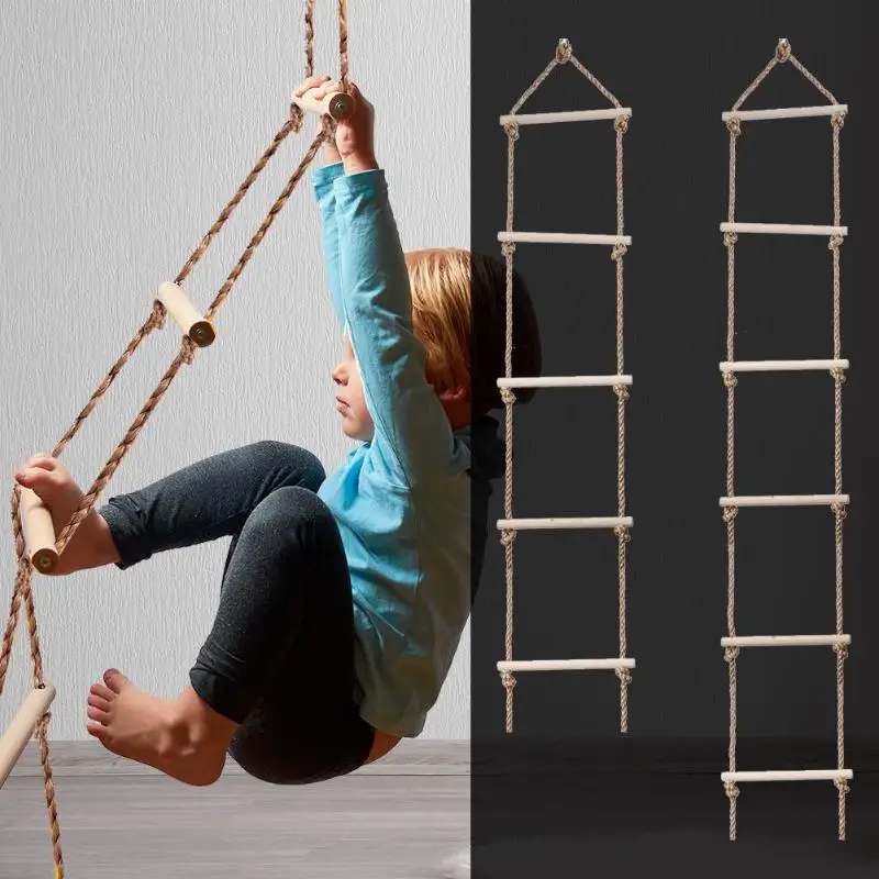 Kids Wooden Ladder Outdoor Act - Garden Swing Chair 评论和价格