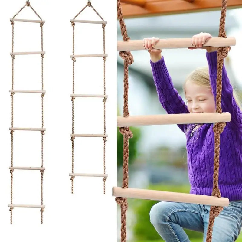 Kids Wooden Ladder Outdoor Act - Garden Swing Chair 评论和价格