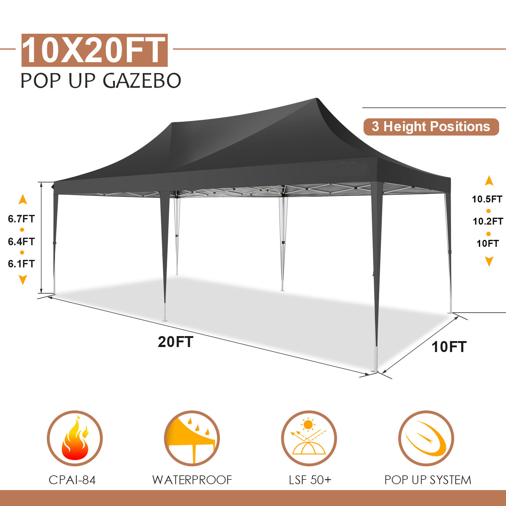 COBIZI 10x10ft 3x3m Pop Up Gaz - Gazebo Pop Up 评论和价格