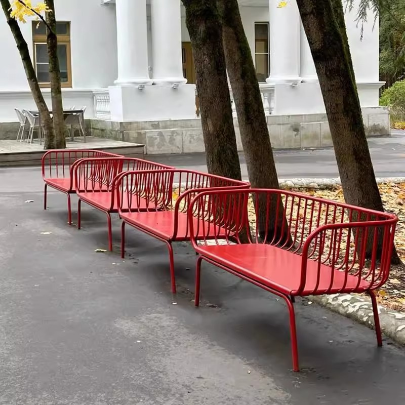 Red outdoor light luxury wroug - Garden Bench Metal 评论和价格