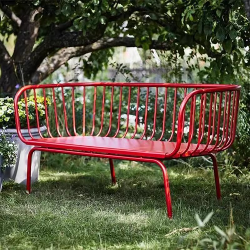 Red outdoor light luxury wroug - Garden Bench Metal 评论和价格