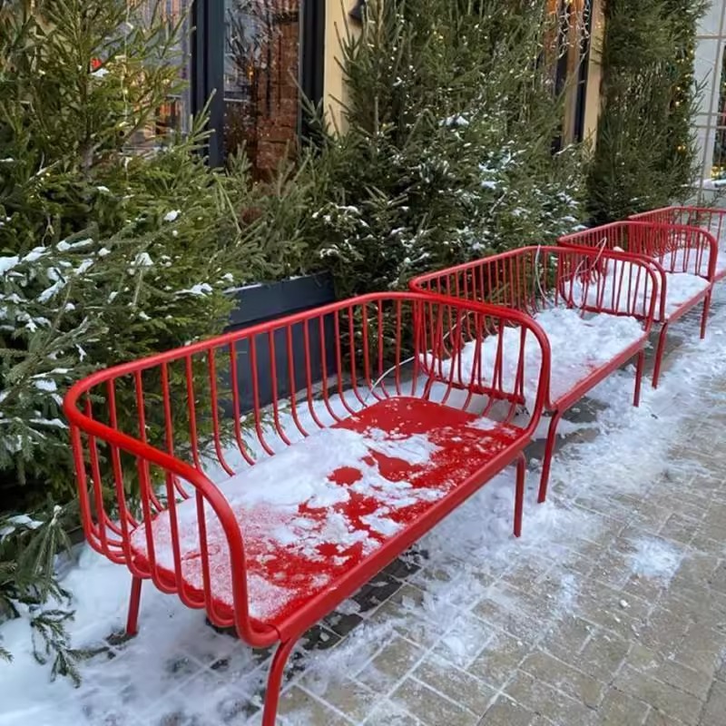 Red outdoor light luxury wroug - Garden Bench Metal 评论和价格
