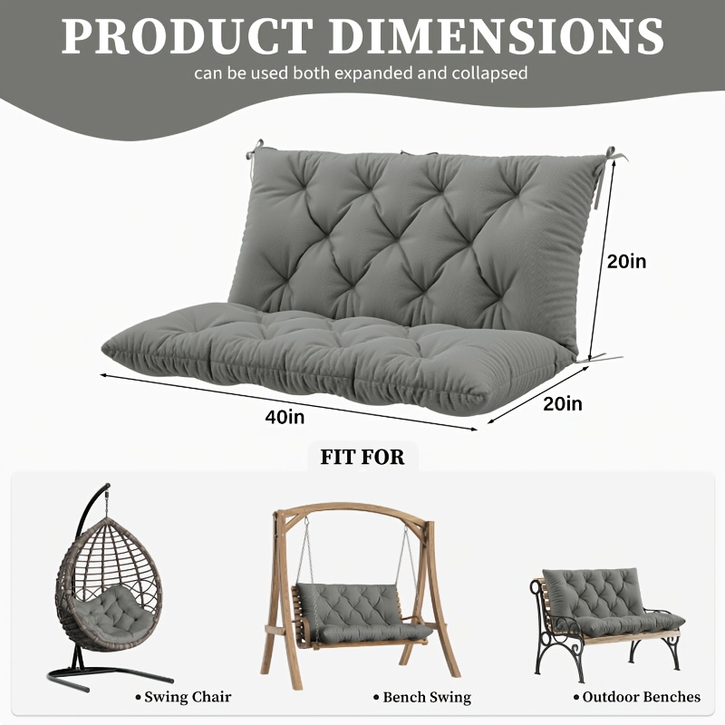 150x100cm Backrest Porch Swing - Outdoor Furniture Upholstery 评论和价格