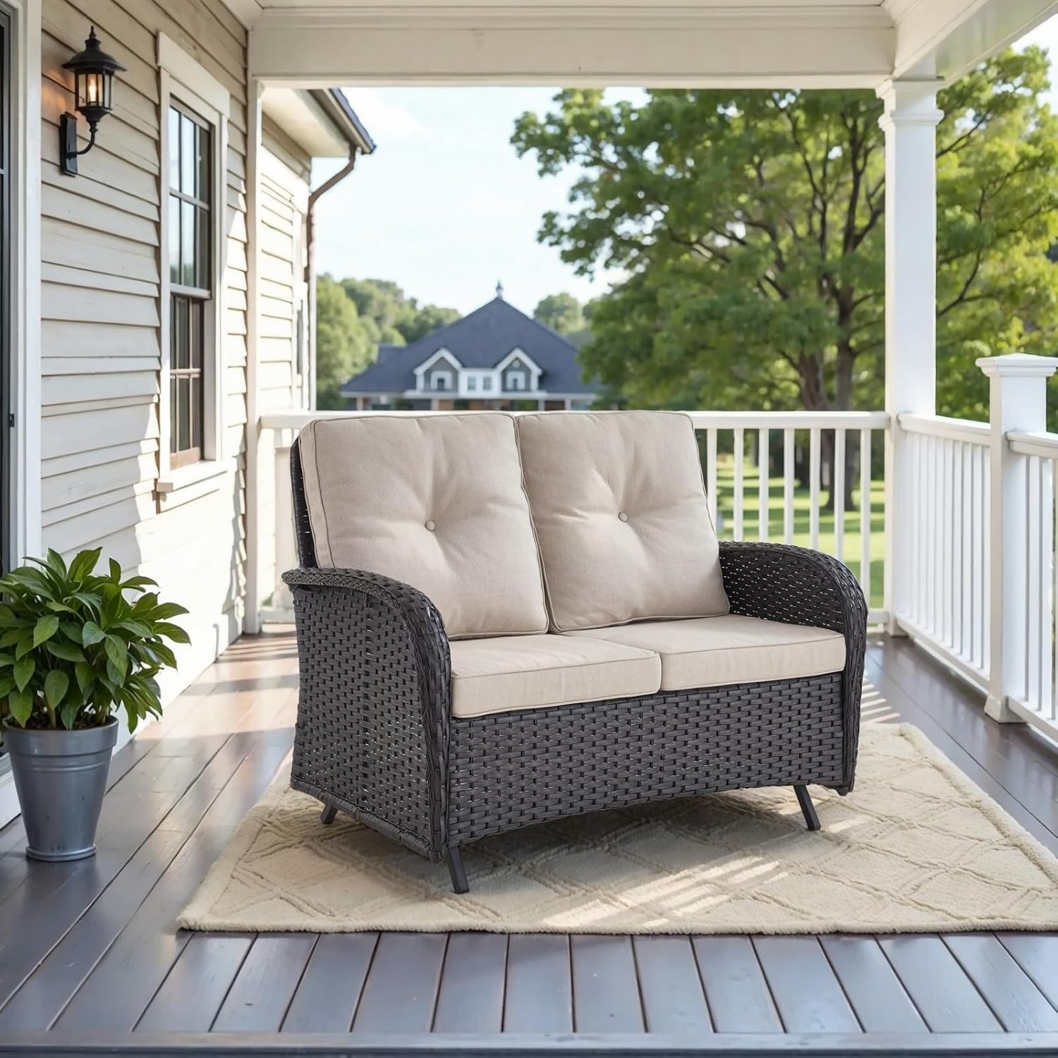 Outdoor Glider Bench Patio Lov - Outdoor Furniture Bench 评论和价格