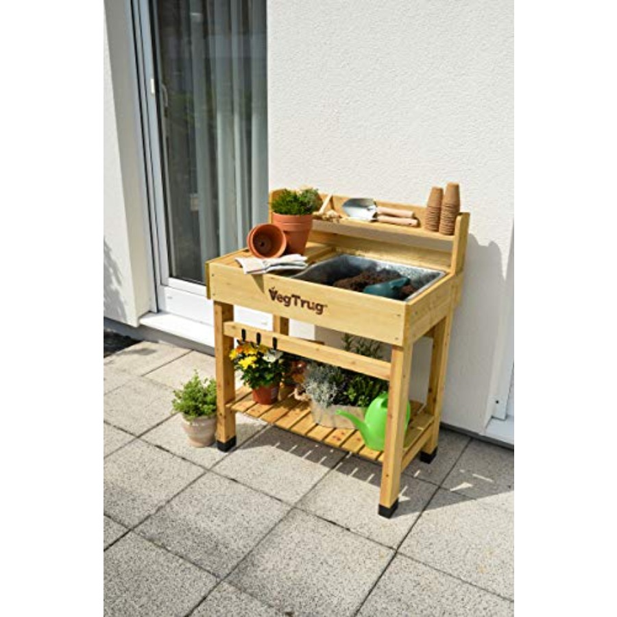 Deluxe Cedar Potting Bench, Na - Garden Bench Metal 评论和价格