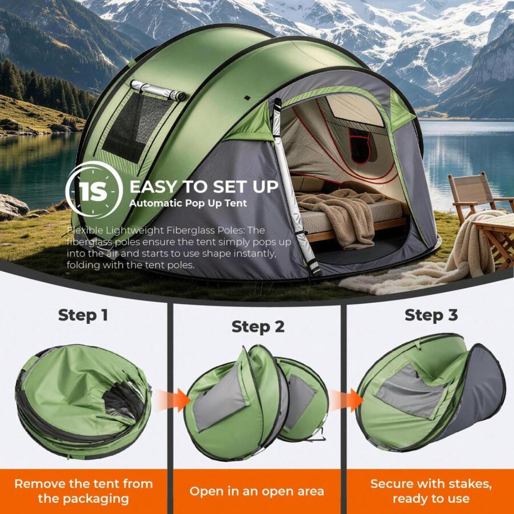 4 Person Pop Up Camping Tent I - Gazebo Pop Up 评论和价格