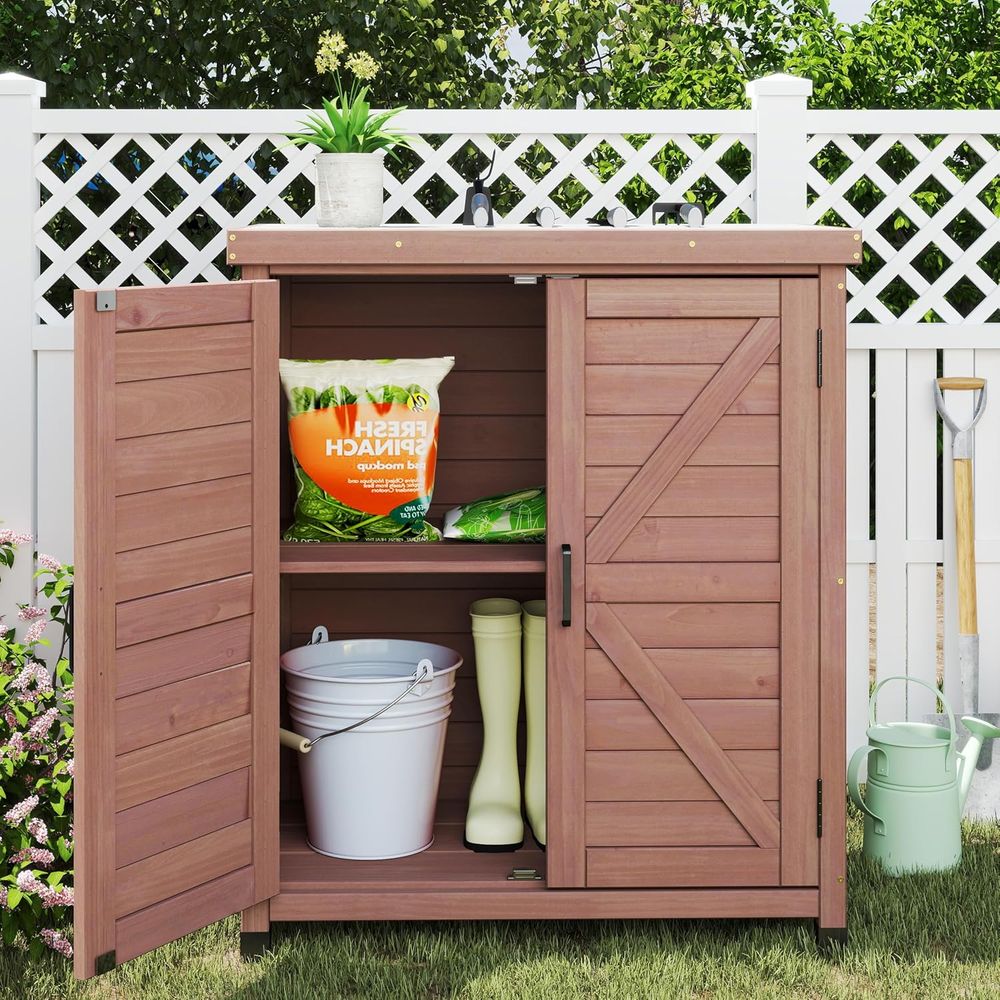 Outdoor Storage Cabinet & Pott - Outdoor Furniture Bench 评论和价格