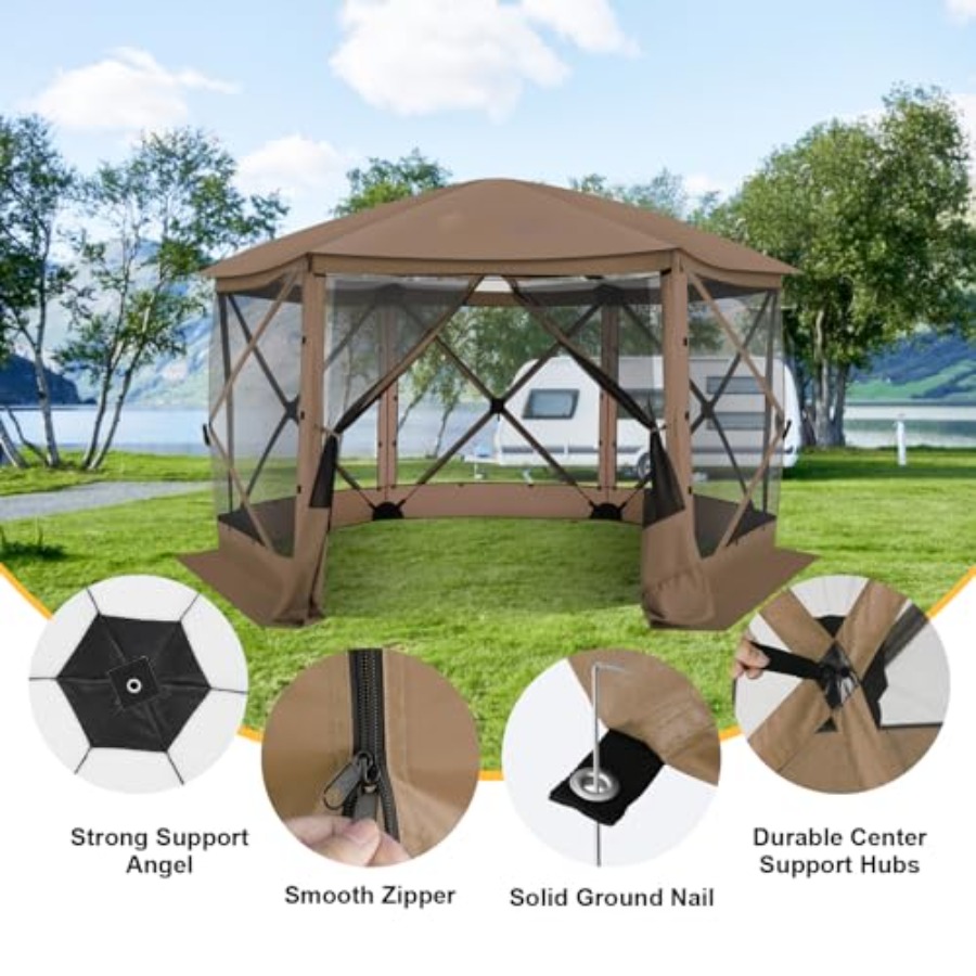 Feet Pop Up Canopy Tent, Scree - Gazebo Pop Up 评论和价格