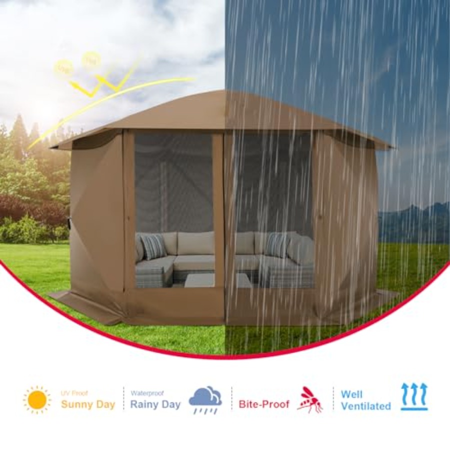 Feet Pop Up Canopy Tent, Scree - Gazebo Pop Up 评论和价格