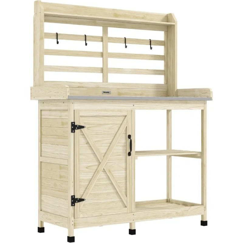 Garden Workstation with Storag - Garden Bench Metal 评论和价格