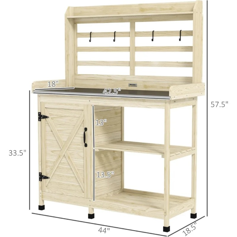 Garden Workstation with Storag - Garden Bench Metal 评论和价格