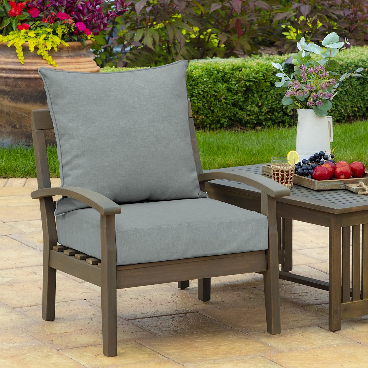 Custom Linen Seat/Back Cushion - Outdoor Furniture Upholstery 评论和价格