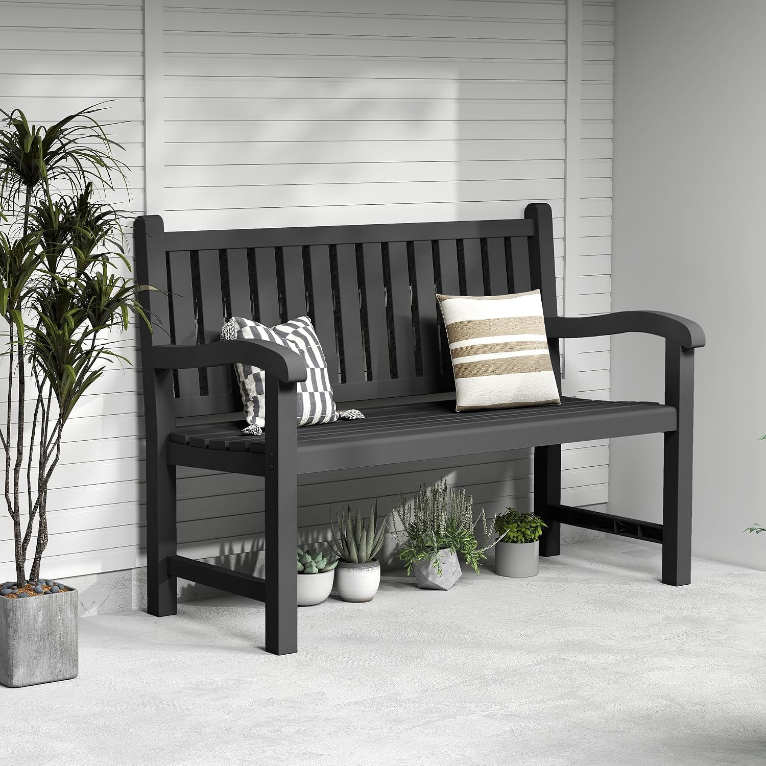 Outdoor Bench 2-Person Resin P - Outdoor Furniture Bench 评论和价格