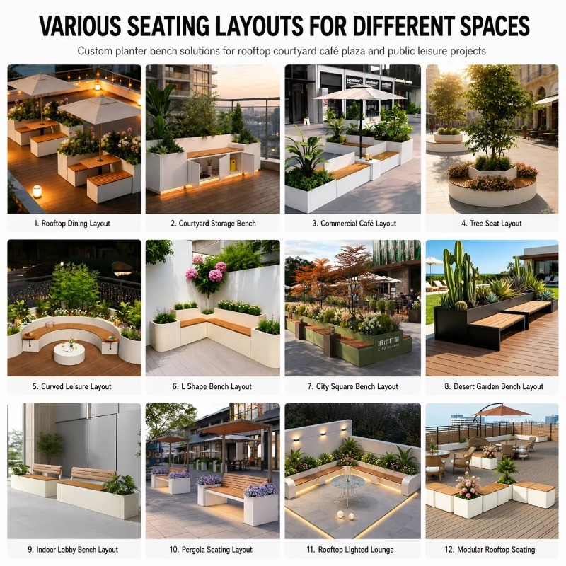 Integrated Flower Box Park Ben - Garden Bench Metal 评论和价格